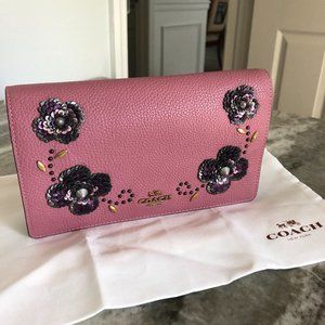 NWT Hayden Sequin Foldover Crossbody Clutch